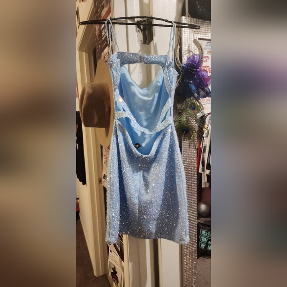 Medium Baby Blue Homecoming Dress - Picture 3 of 6